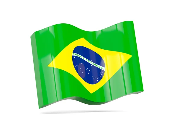 Icono de onda con bandera de Brasil —  Fotos de Stock