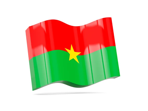 Wave ikonen med flagga i burkina faso — Stockfoto