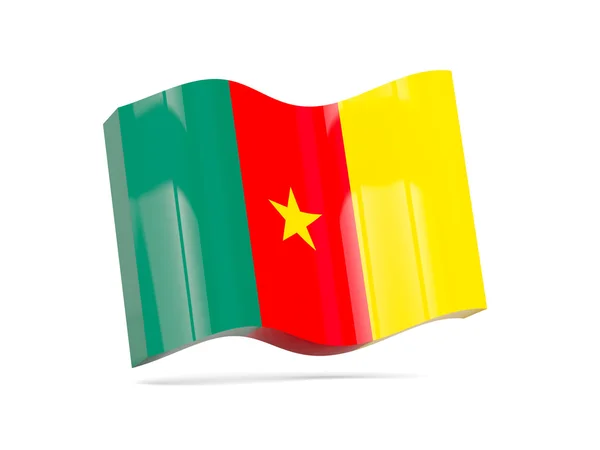 Icona onda con bandiera del Camerun — Foto Stock