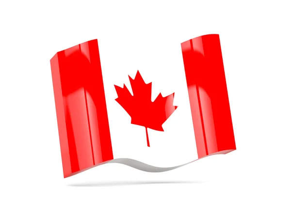 Wellen-Ikone mit Fahne von Kanada — Stockfoto
