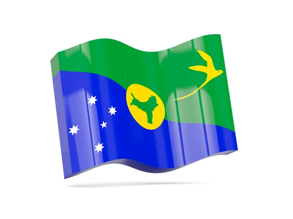 Christmas Adası bayrağı ile dalga simgesi — Stok fotoğraf