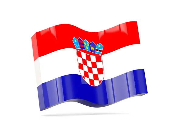 Ícone de onda com bandeira de croácia — Fotografia de Stock