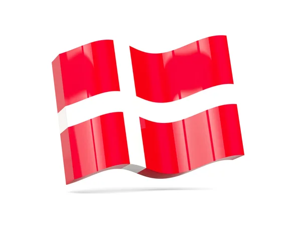 Hullám ikon-val a Dánia lobogója — Stock Fotó