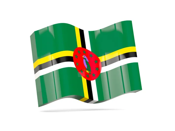 Icono de onda con bandera de dominica —  Fotos de Stock