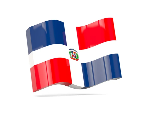 Dominik Cumhuriyeti bayrağı ile dalga simgesi — Stok fotoğraf
