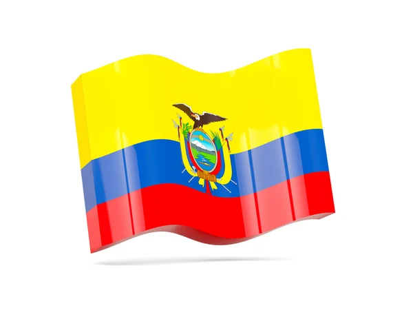 Wave ikon med flagga ecuador — Stockfoto