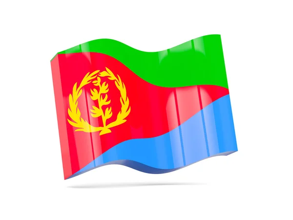 Значок волны с флагом эритреи — стоковое фото