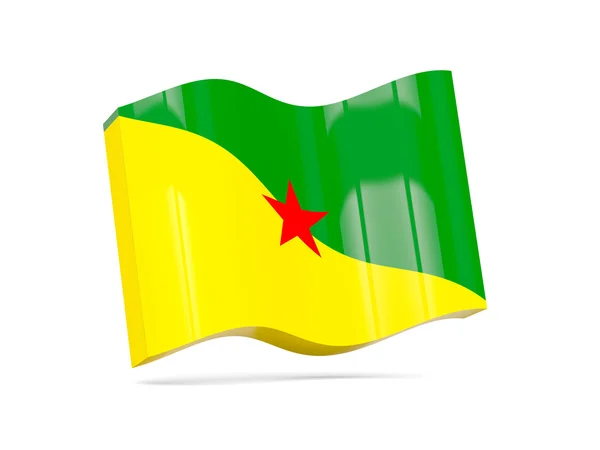 Wave icon with flag of french guiana — Stock Photo, Image