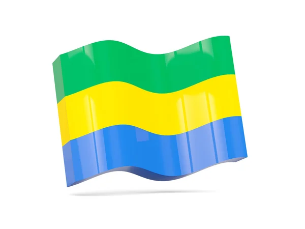 Wave icon with flag of gabon — Stock Photo, Image
