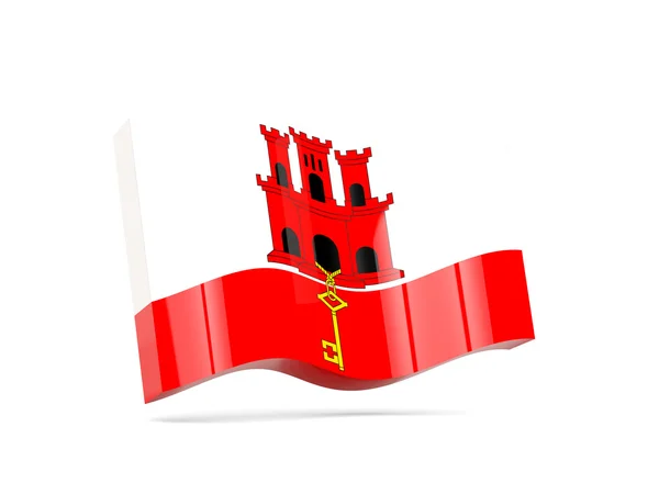 Ícone de onda com bandeira de gibraltar — Fotografia de Stock