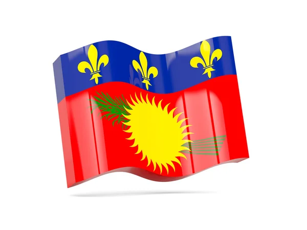 Guadeloupe bayrağı ile dalga simgesi — Stok fotoğraf