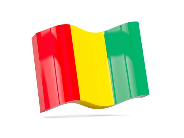 Fala ikona z flaga Gwinei — Zdjęcie stockowe
