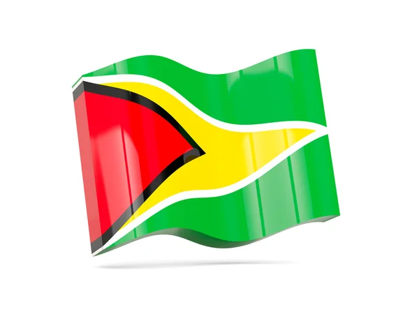 Ikona Wave s Guyanská vlajka — Stock fotografie