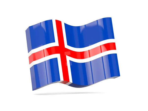 Wave icon with flag of iceland — Stock Photo, Image