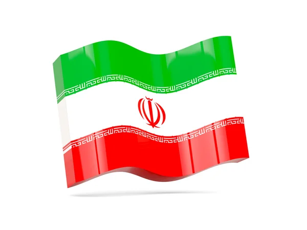 Wave pictogram met de vlag van iran — Stockfoto