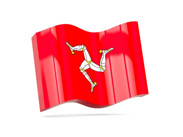 Ícone de onda com bandeira da ilha de homem — Fotografia de Stock