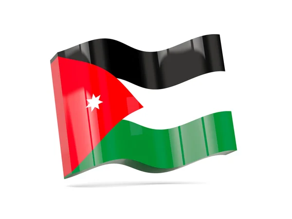 Icono de onda con bandera de Jordania —  Fotos de Stock