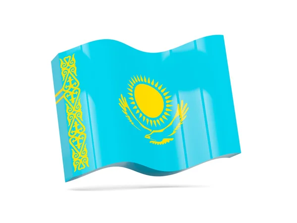 波与哈萨克斯坦国旗图标 — 图库照片