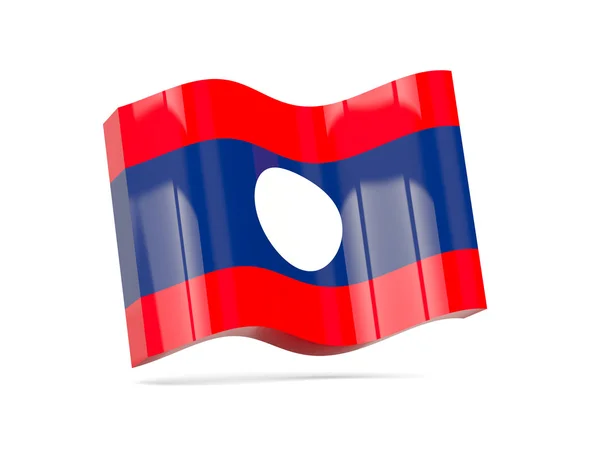 Laos bayrağı ile dalga simgesi — Stok fotoğraf