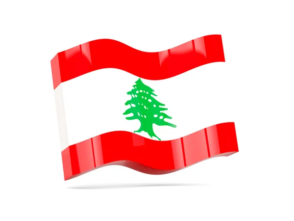 Icône de vague avec drapeau du libanon — Photo
