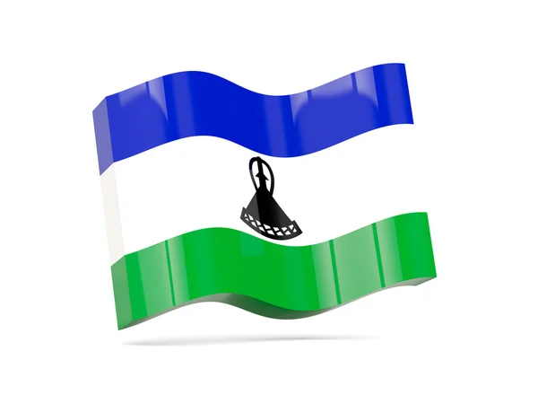 Wave pictogram met de vlag van lesotho — Stockfoto