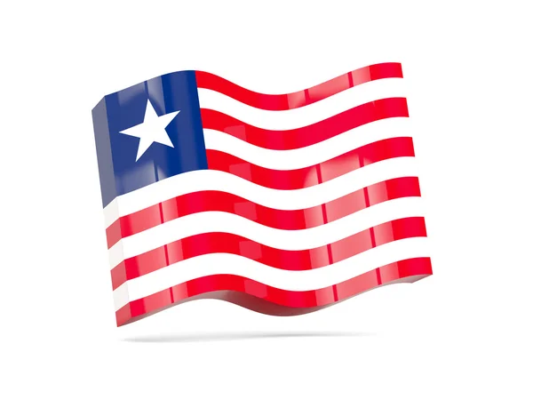 Wave icon with flag of liberia — Stock Photo, Image