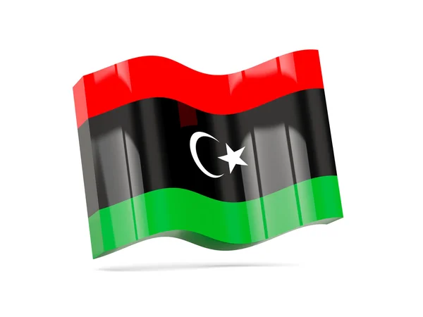 Icona onda con bandiera di libya — Foto Stock