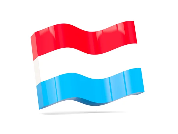 Lüksemburg bayrağı ile dalga simgesi — Stok fotoğraf