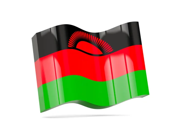 Icône de vague avec drapeau de malawi — Photo