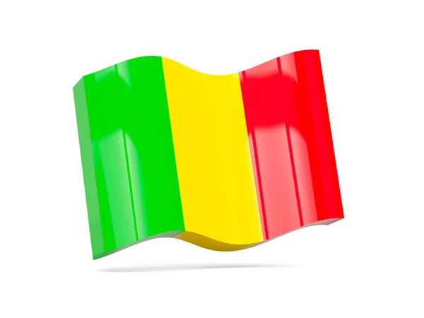 말리의 국기와 웨이브 아이콘 — 스톡 사진