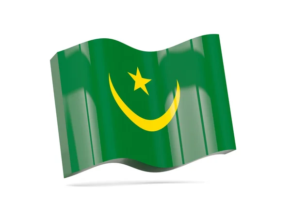 Ícone de onda com bandeira de mauritania — Fotografia de Stock