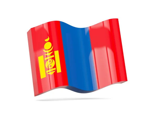 Icono de onda con bandera de mongolia —  Fotos de Stock