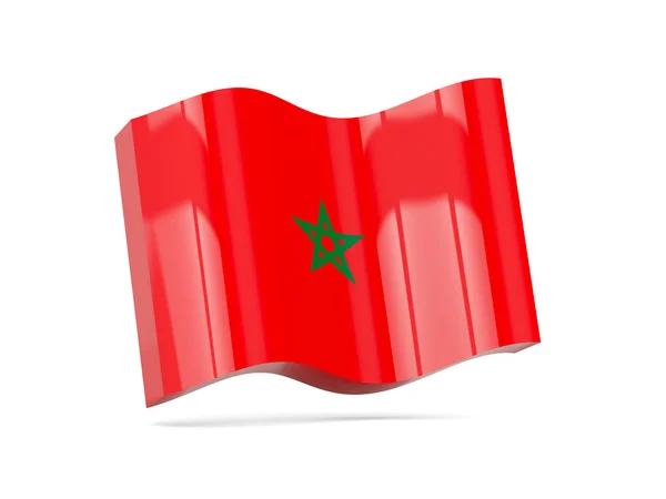 Wellenikone mit marokkanischer Flagge — Stockfoto