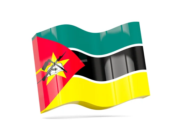 Wave icon with flag of mozambique — Stock Photo, Image