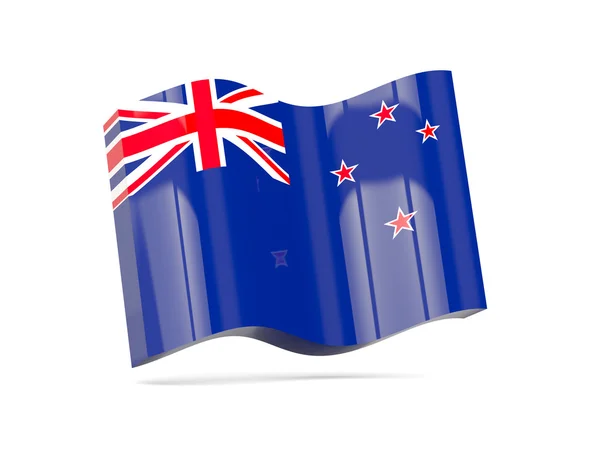 Yeni Zelanda bayrağı ile dalga simgesi — Stok fotoğraf