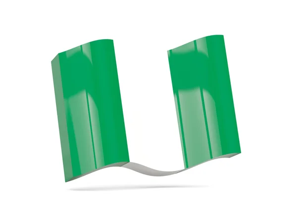 Wave ikon med flagga nigeria — Stockfoto