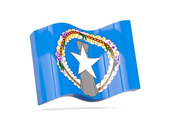 Icono de ola con bandera de las islas Marianas del norte —  Fotos de Stock
