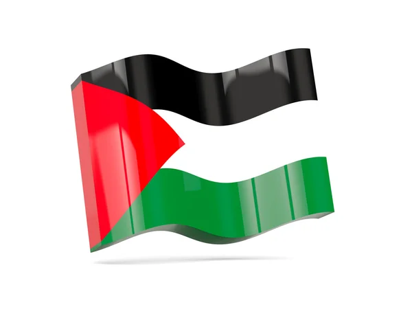 Icono de ola con bandera del territorio palestino —  Fotos de Stock