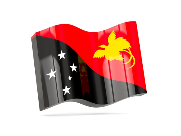 Ícone de onda com bandeira de papua nova Guiné — Fotografia de Stock