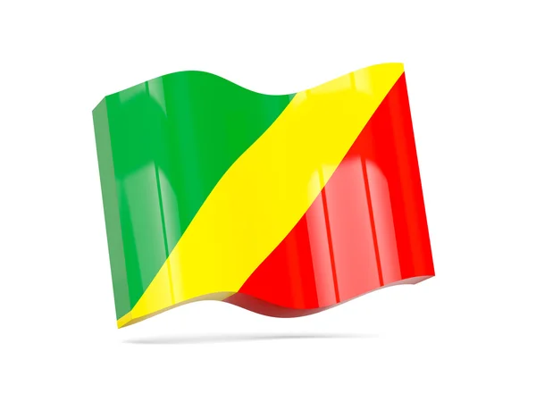 Wave ikon med flagga republiken Kongo — Stockfoto