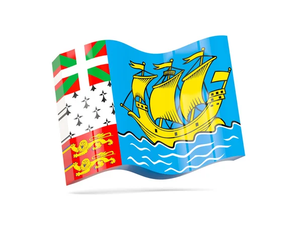 Wave pictogram met de vlag van saint pierre en miquelon — Stockfoto