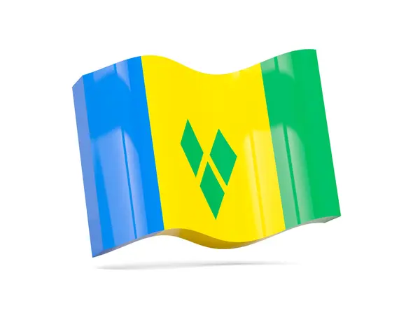 Wave icon with flag of saint vincent and the grenadines — Stock Photo, Image