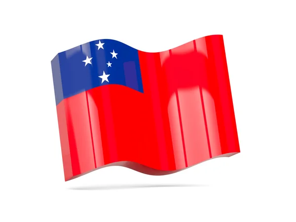 Icono de onda con bandera de samoa —  Fotos de Stock