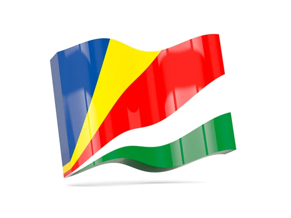 Icono de onda con bandera de seychelles — Foto de Stock