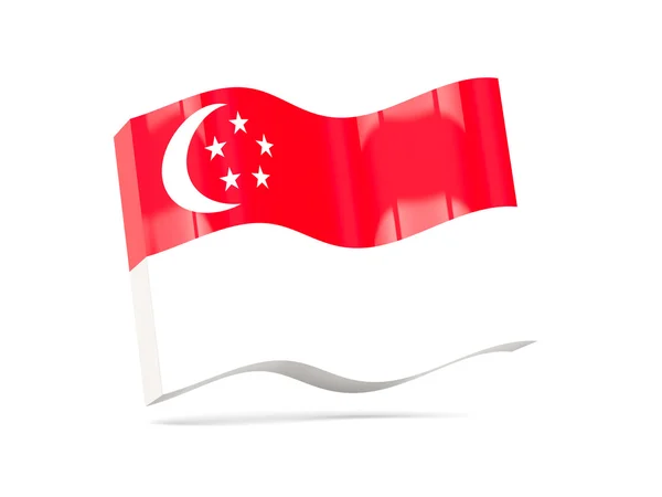 Ícone de onda com bandeira de singapore — Fotografia de Stock