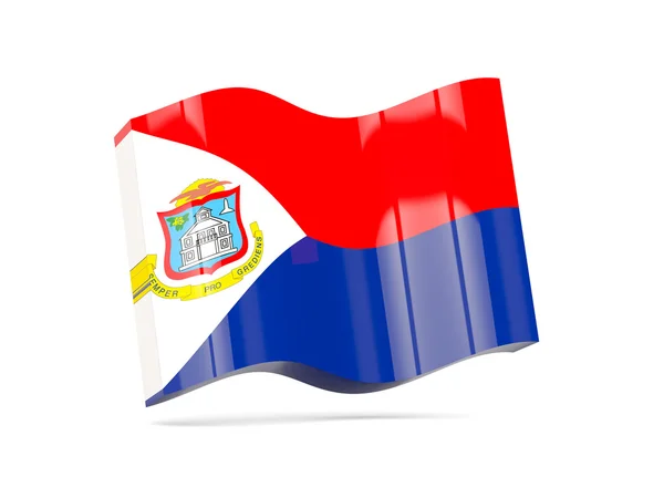 Icono de onda con bandera de sint maarten — Foto de Stock