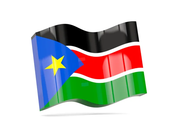 Wave icon with flag of south sudan — Stock Photo, Image