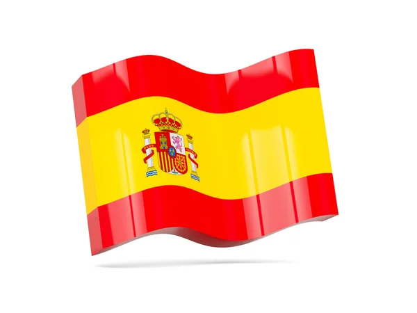 Wave pictogram met de vlag van Spanje voeren — Stockfoto
