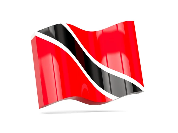 Ícone de onda com bandeira de trinidad e tobago — Fotografia de Stock
