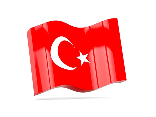 Fala ikona z flagą Turcji — Zdjęcie stockowe